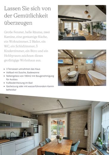 Exklusives, modernisiertes EFH mit beheizbarem Pool, PV,Terrasse und Nebengelass – Wohnzimmer, Badezimmer, Küche