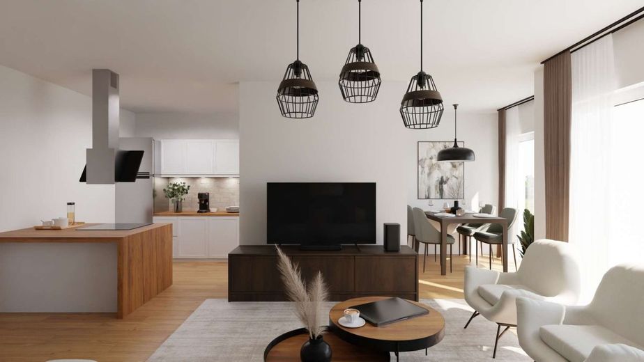Familiennah. Stadtnah. Naturverbunden - 3 Zimmer mit Konzept – Wohnzimmer