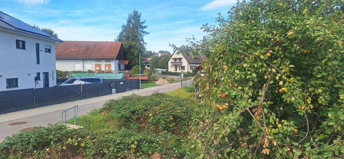 Vom Grundstück in Straße