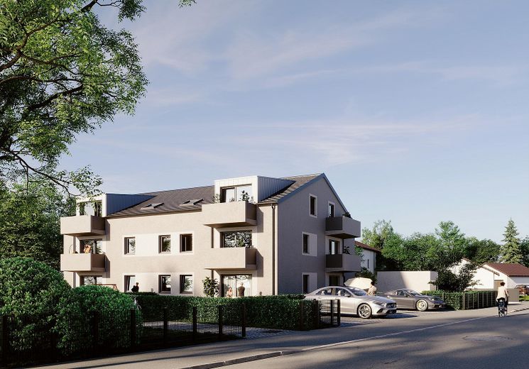 Bezugsfertig: Neubau EG mit Terrasse/Garten + EBK in Parsdorf bei München | KfW-40-QNG-WE 02 – Wohnhaus Ansicht Straße