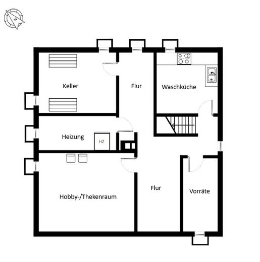 Im Grünen Speckgürtel Hamburgs: Großzügiges Einfamilienhaus mit Garage – Grundriss - Kellergeschoss