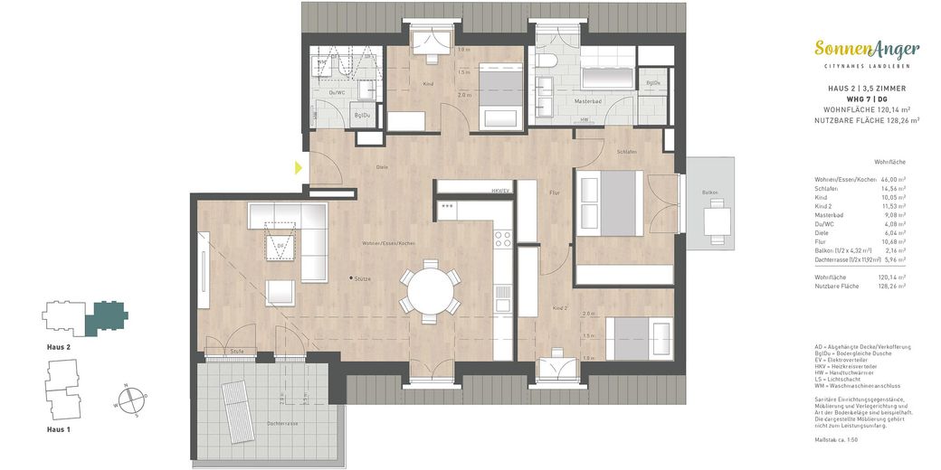 *KURZFRISTIG BEZUGSFERTIG* 3,5-ZIMMER-WOHNUNG MIT LOFT-CHARAKTER, GESCHÜTZTER DACHTERRASSE + BALKON – Photo 6