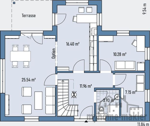 Waldrandlage Röttenbach: Neubau-Fertighaus mit Grundstück u. Keller- komfortables Wohnen im Zentrum – EG-A71-118-G_GRUNDRISS_EG