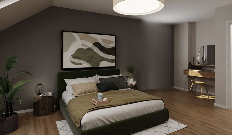 Reihenhaus möbliert 30 Minuten vom BER – Schlafzimmer