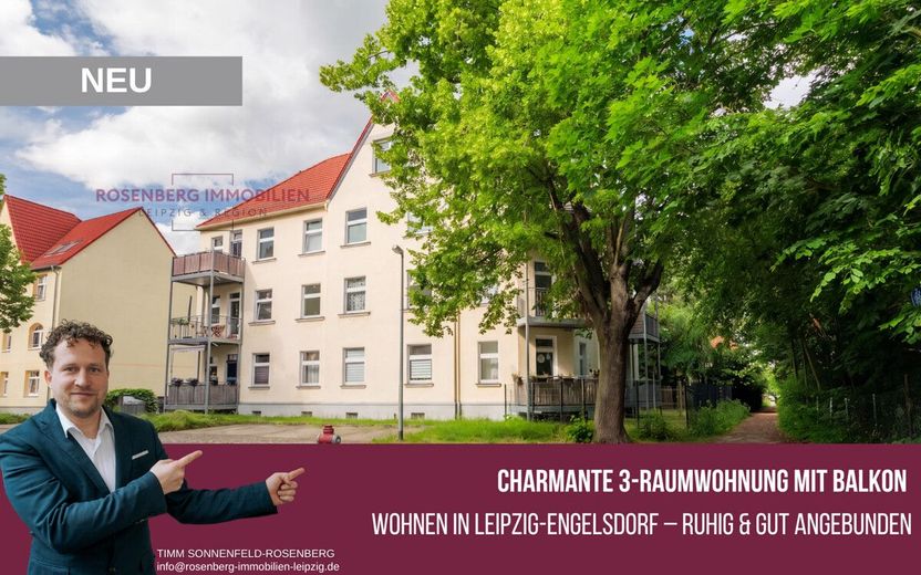 Charmante 3-Raumwohnung mit Balkon 
und Stellplatz im Leipziger Osten! – Titelbild