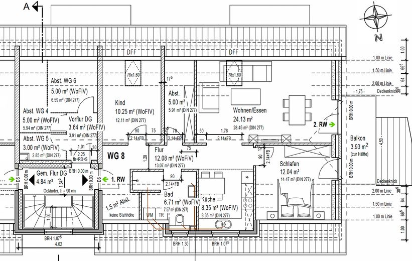 Erstbezug – Moderne Dachgeschosswohnung im KfW-40-Standard – Grundriss