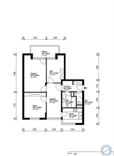 Yeni yenilenmiş 3 odalı daire taşınmanız için hazır! - Komisyonsuz – Grundriss