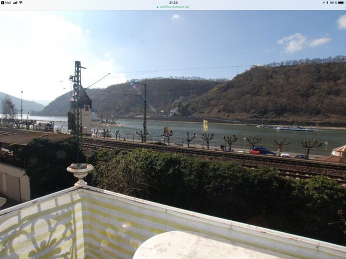 Ausblick Balkon zum Rhein