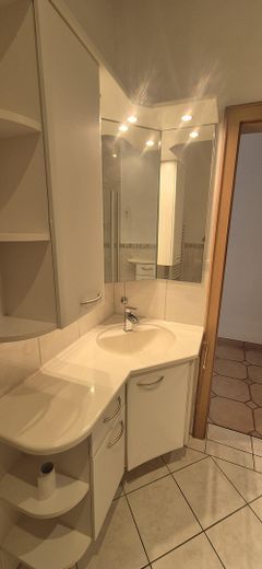 120 m² का गर्म विंटरगार्डन, टैरेस और बगीचे सहित – Schleswig में असाधारण अपार्टमेंट – Badezimmer