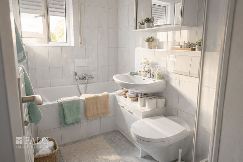 Charmante 3-Zimmer-EG-Wohnung mit Balkon in Oberasbach bei Nürnberg – Badezimmer