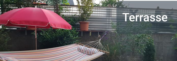 Appartement terrasse bien entretenu de 2 pièces (loué) à Bodenheim. Sans commission, directement du propriétaire – Terrasse