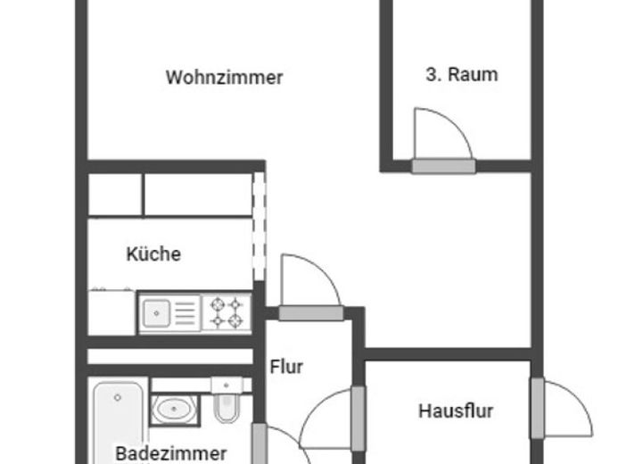Bezugsfrei – 2016 modernisierte 3-Zi.-Wohnung mit EBK, Wannenbad und Balkon – Foto 1