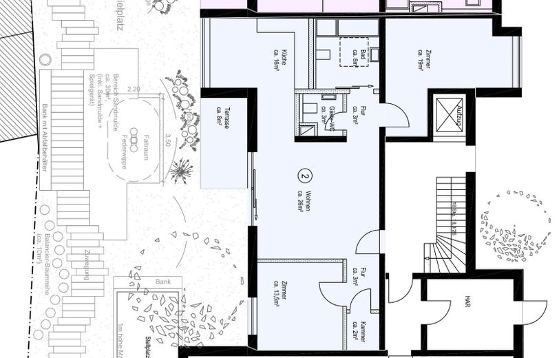 Helle 3-Zimmer-Gartenwohnung | 100 m² | Südgarten | frisch saniert | provisionsfrei – Grundriss 