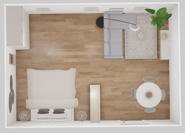 Wohn-/Schlafzimmer Möbiliert 2