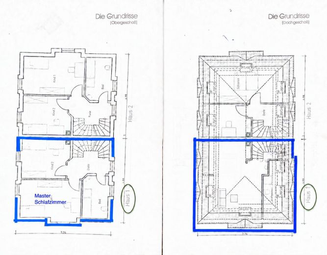 Maison mitoyenne dans une impasse calme à Francfort-Ginnheim – sans commission – Ober- u. Dachgeschoss