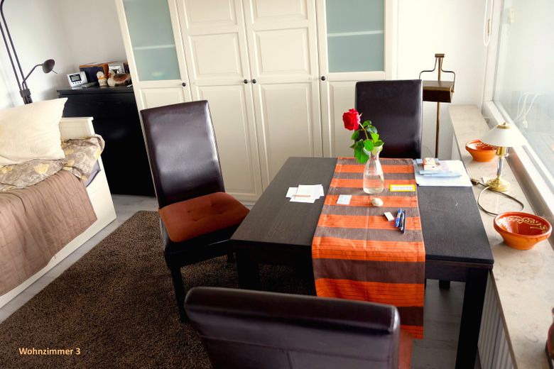 Möbl. 1,5-Zi.Whng m. tollem Elbblick, zentr. HH-Altona, all-in: Heizung/Strom/Wasser/Tel/WLAN... – Wohnzimmer 3