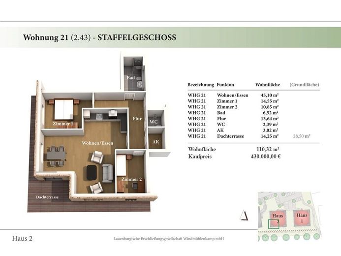 3 Zimmer Neubau-Eigentumswohnung 2.43 – STG Wohnung 2.43 