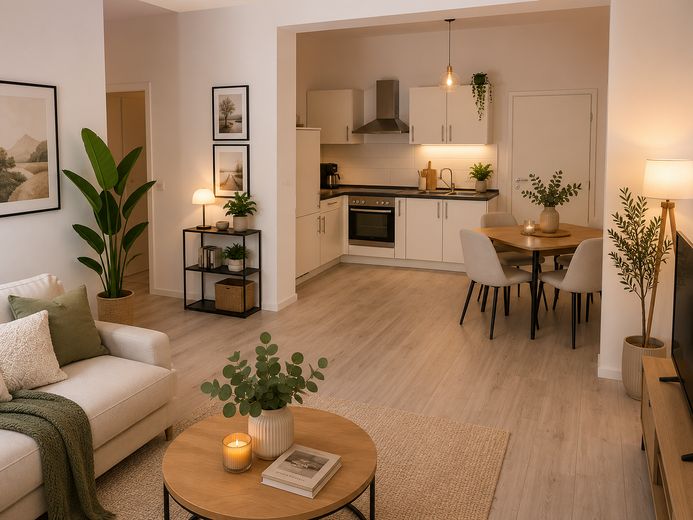 Available immediately! Ground-floor apartment incl. kitchen, large garden and proximity to the S-Bahn – Einrichtungsbeispiel