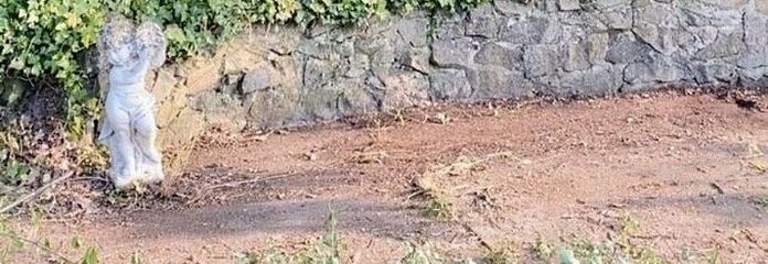 Yüksek konumda rüya gibi yer: Gölün 100 m uzağında, 1. sırada 2.300 m² dinlenme amaçlı arsa – Blick auf das Grundstück unten