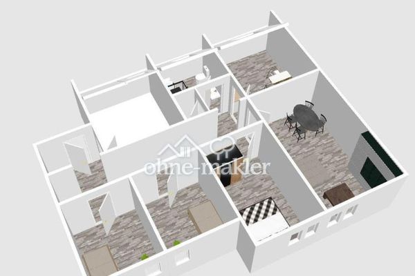 Geniş oturma mutfağına sahip 4 odalı daire - 80 m² yaşam alanı + yaklaşık 40 m² kullanım alanı