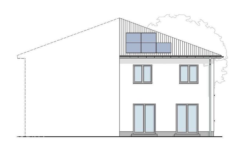 Elegante DHH mit Keller / Inclusive Grundstück / Ideal für die junge Familie – Gartenseite