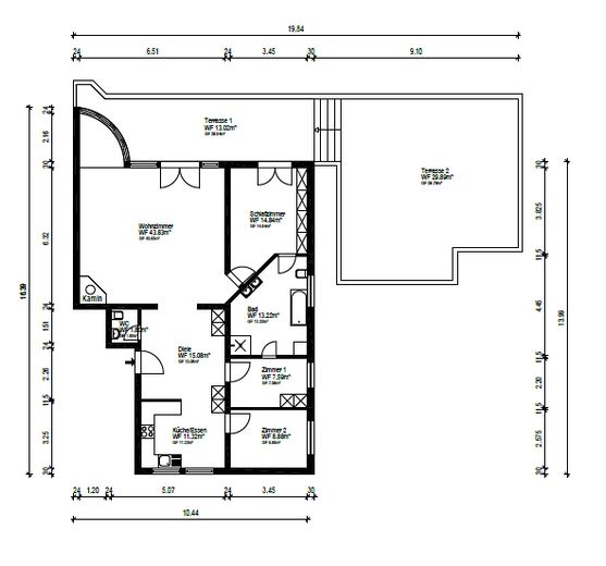 Provisionsfrei & sofort bezugsfertig: 4-Zi-Wohlfühloase mit 86 m² Sonnenterrasse – Grundriss