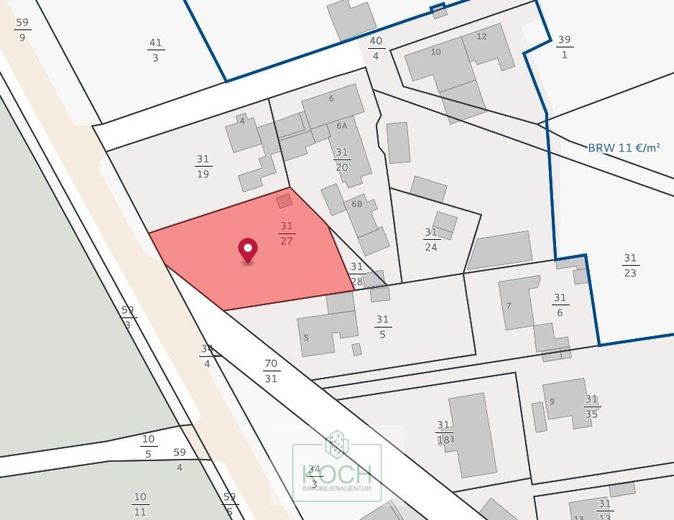 Großes Baugrundstück für EFH/ZFH in Loxstedt-Hahnenknoop – Lageplan