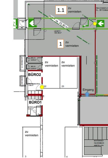 Ebenerdige neuwertige Lagerfläche mit Büro zu vermieten – Grundriss