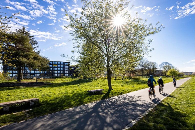 Erstbezug: Exklusive, sonnige 2-Zimmer-Wohnung mit Balkon mit Elbblick in Bestlage im Marina Garden! – Elbe-Radweg neben der Anlage