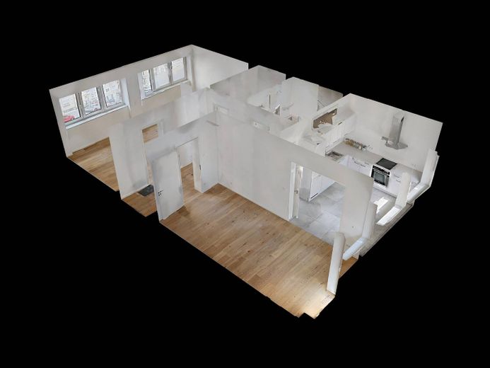 ++ Terraza incluida: Amplio piso de 2 habitaciones con cocina equipada moderna ++ – 3D-Ansicht Grundriss