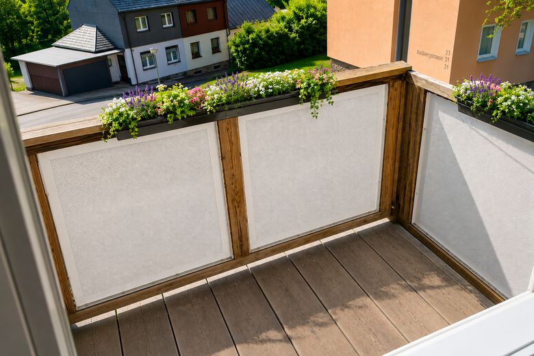 Kurort Oberwiesenthal: Attraktive 3-Zimmer-Wohnung mit Balkon – ruhig und zentrumsnah – Referenzfoto Balkonausschnitt