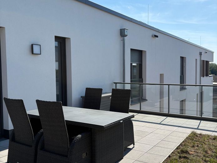 Penthouse met 2 dakterrassen | Campbell, Heidelberg | Direct te betrekken | 2 parkeerplaatsen in de ondergrondse parkeergarage – Nordwest-Dachterrasse