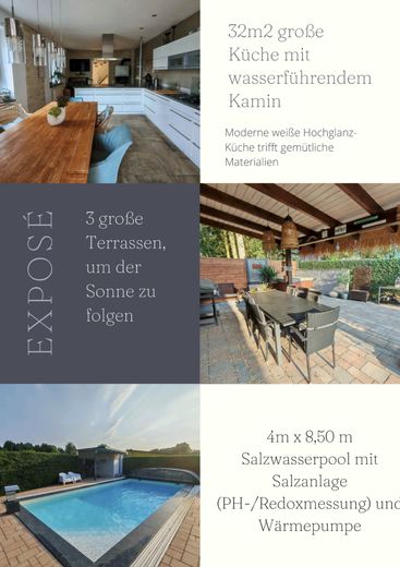 Exklusives, modernisiertes EFH mit beheizbarem Pool, PV,Terrasse und Nebengelass – Lounge