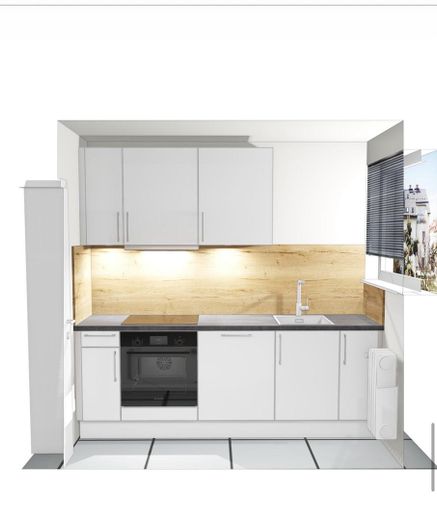 Vollständig frisch renovierte 4-Zimmer-Wohnung mit Balkon und neuer Einbauküche – Vorschau Küche ca. 6,5 m²