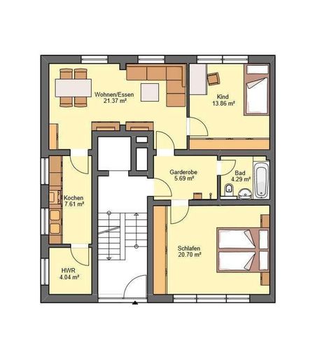 Sofort bezugsfrei: Helle 3-Zimmer-Wohnung mit modernem Wohngefühl – Grundriss