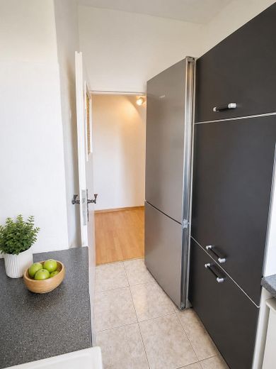 Luminoso apartamento de 3 habitaciones con balcón y vistas al jardín – Küche