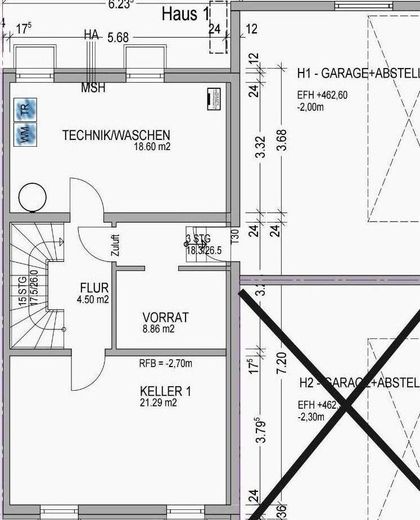 Reihenendhaus in Ellwangen – Garage und Keller