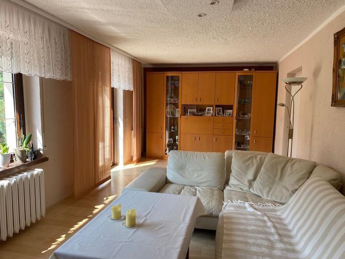 Gepflegte 4‑Zimmer‑Doppelhaushälfte | 110 m² | Vollkeller mit Nutzfläche 55 m² | Südterrasse – Wohnzimmer