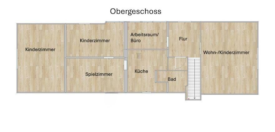 Elmshorn’da çok yönlü tek veya iki ailelik ev – Aile, home office veya kısmi kiralama için alan! – Grundriss OG