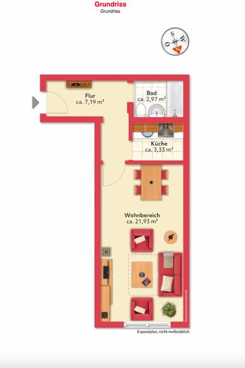 Ab 1.10.: Möblierte 1-Zimmer-Wohnung im Herzen von München-Schwabing – hochwertig saniert – Der Grundriss