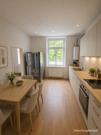 3,5 Raumwohnung 112 qm, saniert mit Gartennutzung im Erdgeschoss – Küche