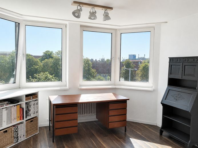senza commissioni, appartamento di 3 locali ai margini di Berlino, posizione da sogno, terrazze soleggiate – Blick aus dem Arbeitszimmer