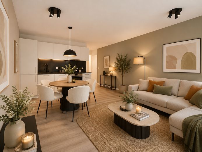 Hochwertige 2-Zimmer Wohnung im Neubau! **mit Möbelgutschein** – Wohnküche