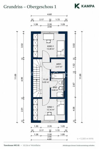 Modernes KfW-40-Townhouse mit PV, Speicher &amp; Garten | Nachhaltiges Wohnen vor den Toren Berlins – Obergeschoss 1