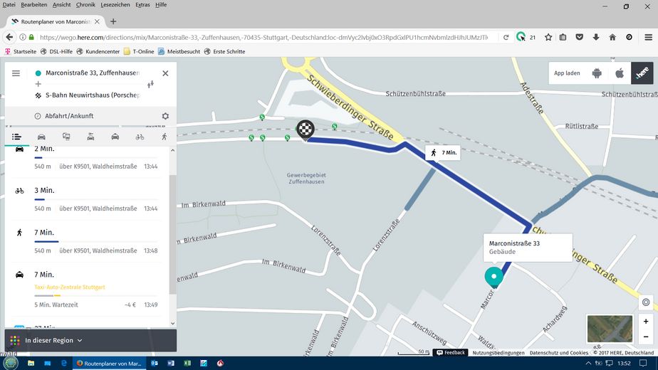 Von PRIVAT _  Komplettsanierung 2021, 2,5 ZW, DG, S-Zuffenhausen, nahe Stadtpark, S-Bahn + A81 – Fußweg zur S-Bahn-Haltestelle