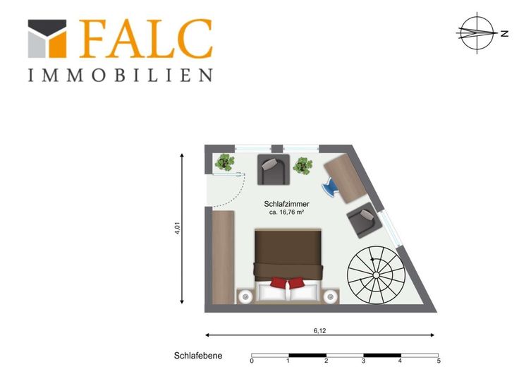 Kompakt, aber voller Charme - FALC Immobilien – Schlafebene