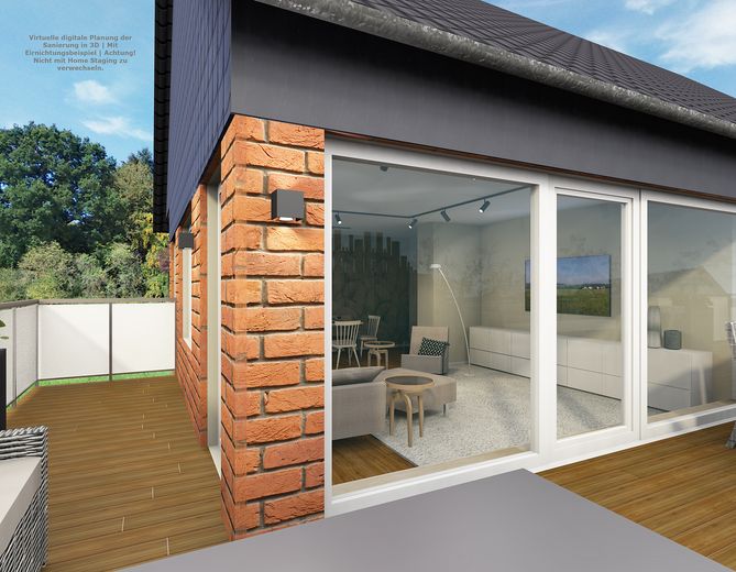 Blick in den Wohnbereich Visu