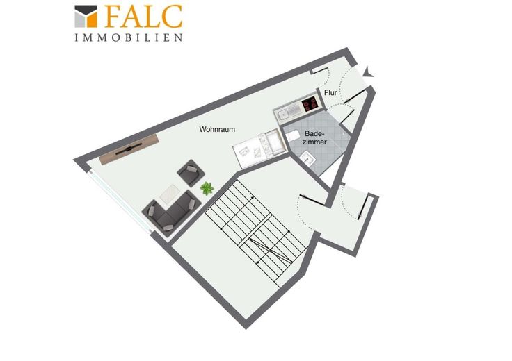 Dem Wasser so nah - 1-Zimmer-Apartment mit traumhaftem Blick – Wohnung Grundriss