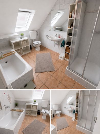 Großzügiges Einfamilienhaus- modernisiert & vielseitig nutzbar – Badezimmer oben 