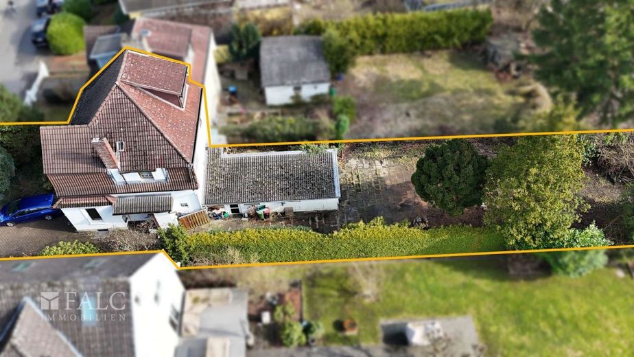 Bauträgerfreies Filetstück im Alstertal: Grundstück für Doppelhaushälfte – Luftbild: Das gesamte Grundstückspotential im Überblick